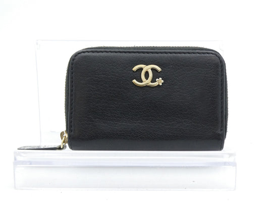 CHANEL Coco Mark Leather Coin Case