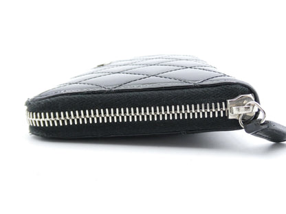 CHANEL Matelasse Coco Mark Enamel Round Zip Wallet