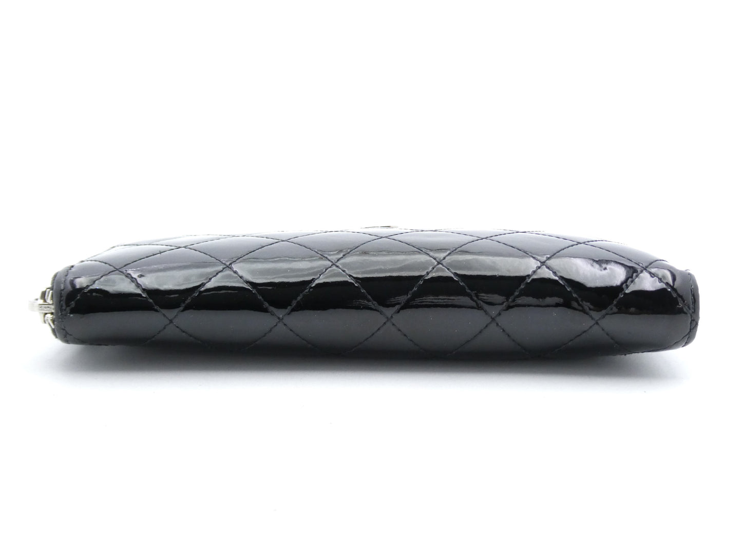 CHANEL Matelasse Coco Mark Enamel Round Zip Wallet