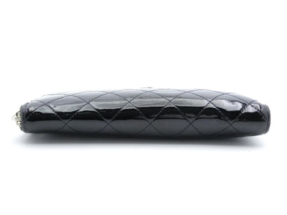 CHANEL Matelasse Coco Mark Enamel Round Zip Wallet