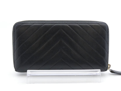 CHANEL Lambskin V-Stitch Coco Mark Wallet