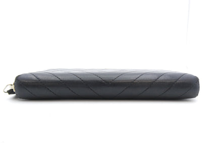 CHANEL Lambskin V-Stitch Coco Mark Wallet