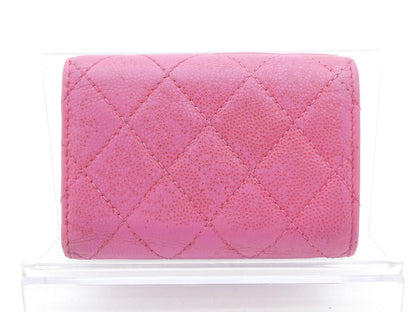 CHANEL Caviar Skin Matelasse Coco Mark Caviar Skin Tri-fold Wallet