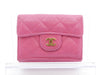 CHANEL Caviar Skin Matelasse Coco Mark Caviar Skin Tri-fold Wallet