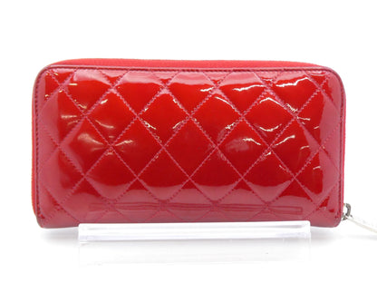 CHANEL Matelasse Coco Mark Enamel Round Zip Wallet