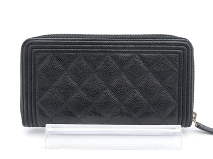 CHANEL Boy Chanel Matelasse Caviar Skin Wallet