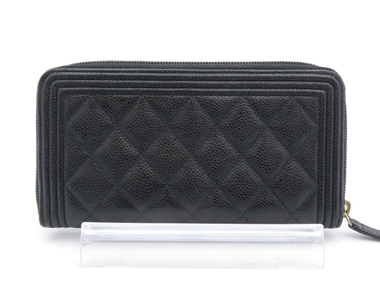CHANEL Boy Chanel Matelasse Caviar Skin Wallet