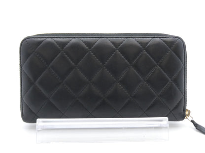 CHANEL Matelasse Coco Mark Round Zip Wallet