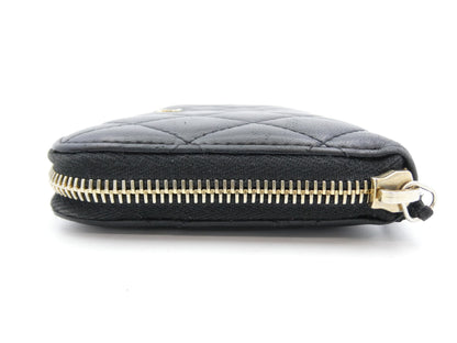 CHANEL Matelasse Coco Mark Round Zip Wallet