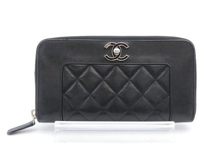 CHANEL Matelasse Coco Mark Round Zip Wallet
