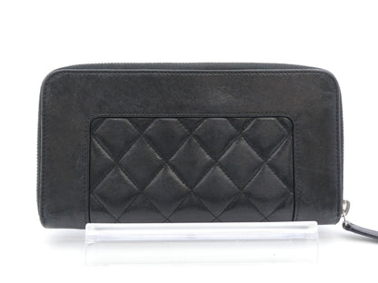 CHANEL Matelasse Coco Mark Round Zip Wallet