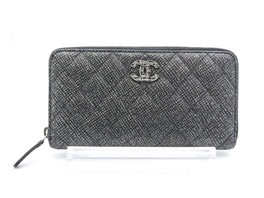 CHANEL Matelasse Coco Mark Round Zip Wallet