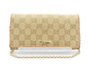 GUCCI GG Canvas Leather Chain Wallet Handbag