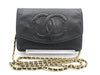 CHANEL Caviar Skin Coco Mark Chain Wallet Shoulder Bag