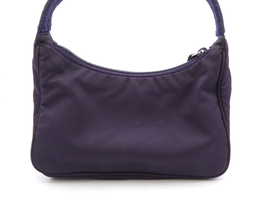 PRADA logo plate nylon handbag