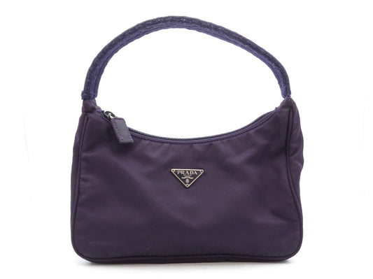 PRADA logo plate nylon handbag