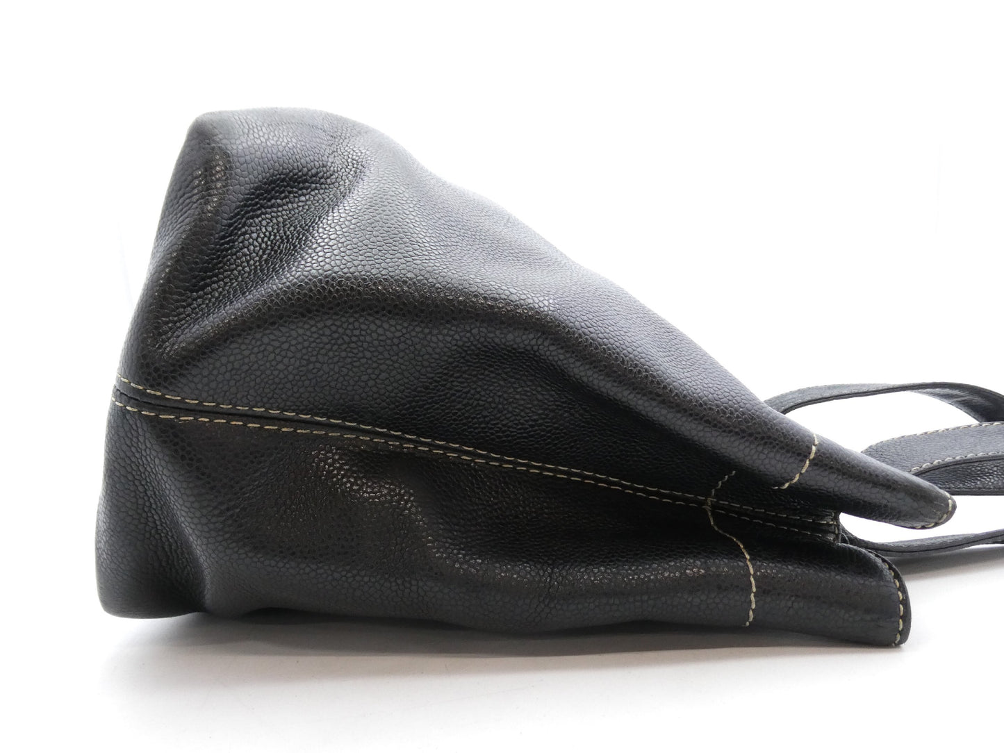 CHANEL Caviar Skin Coco Mark Turn Lock 2-Way Tote Bag