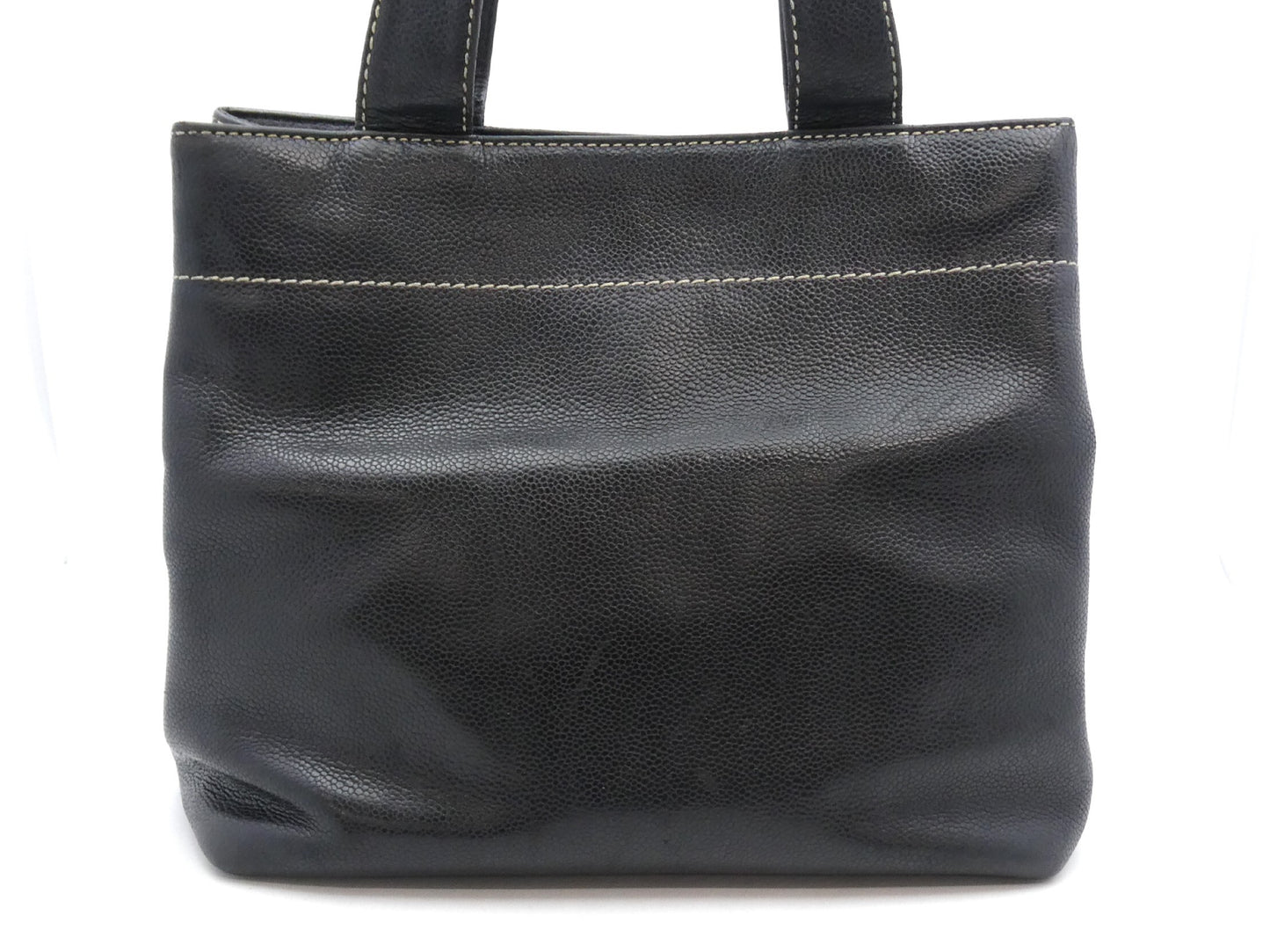 CHANEL Caviar Skin Coco Mark Turn Lock 2-Way Tote Bag