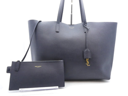 SAINT LAURENT YSL logo leather tote bag