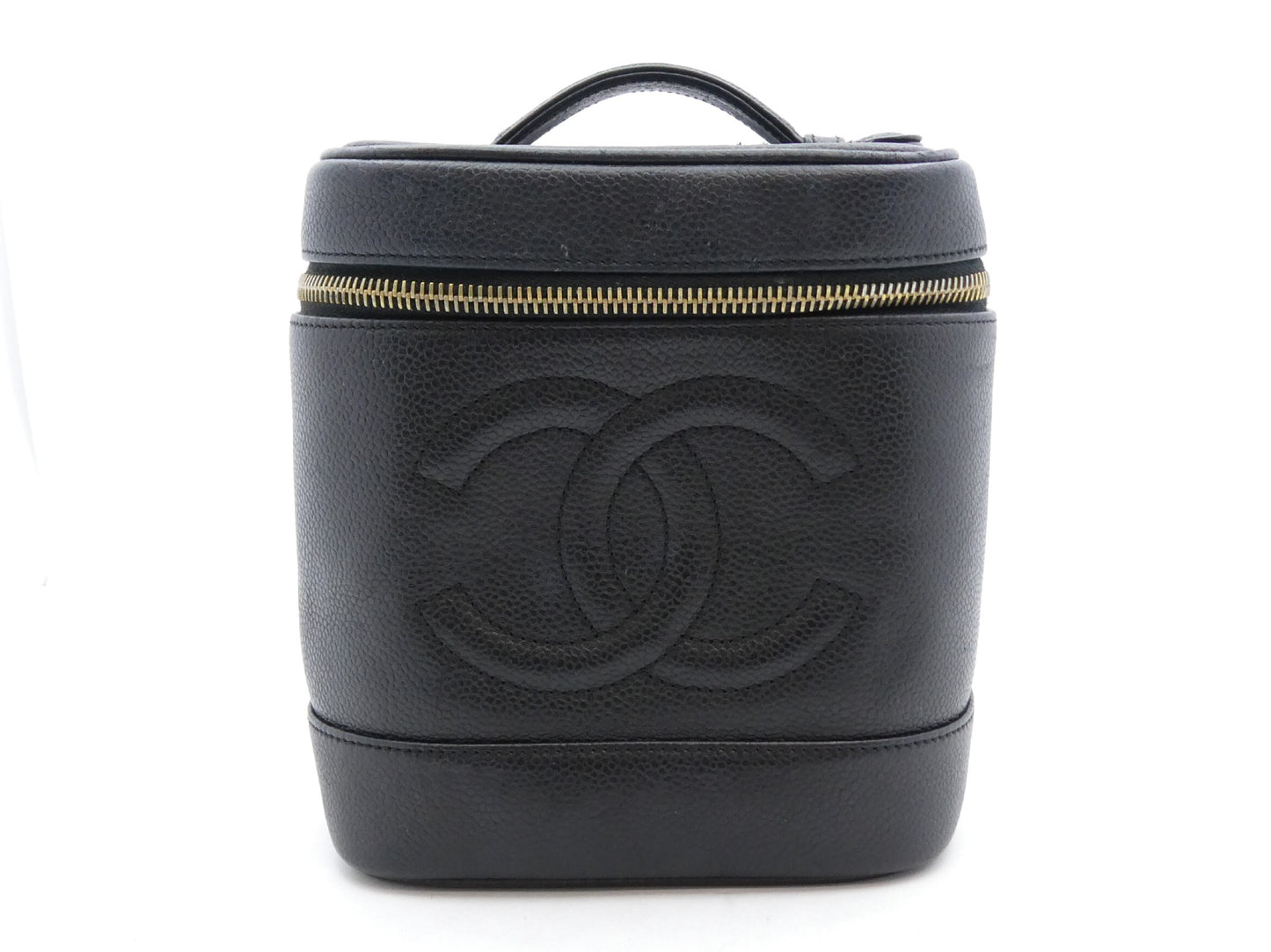 CHANEL Caviar Skin Coco Mark Vanity Bag