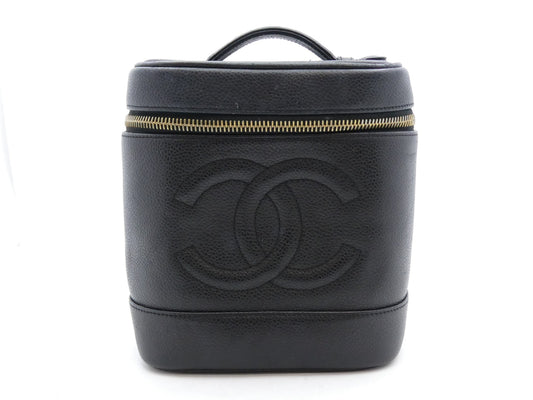CHANEL Caviar Skin Coco Mark Vanity Bag