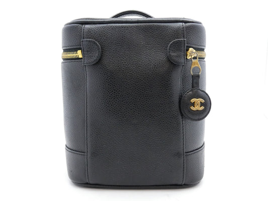 CHANEL Caviar Skin Coco Mark Vanity Bag