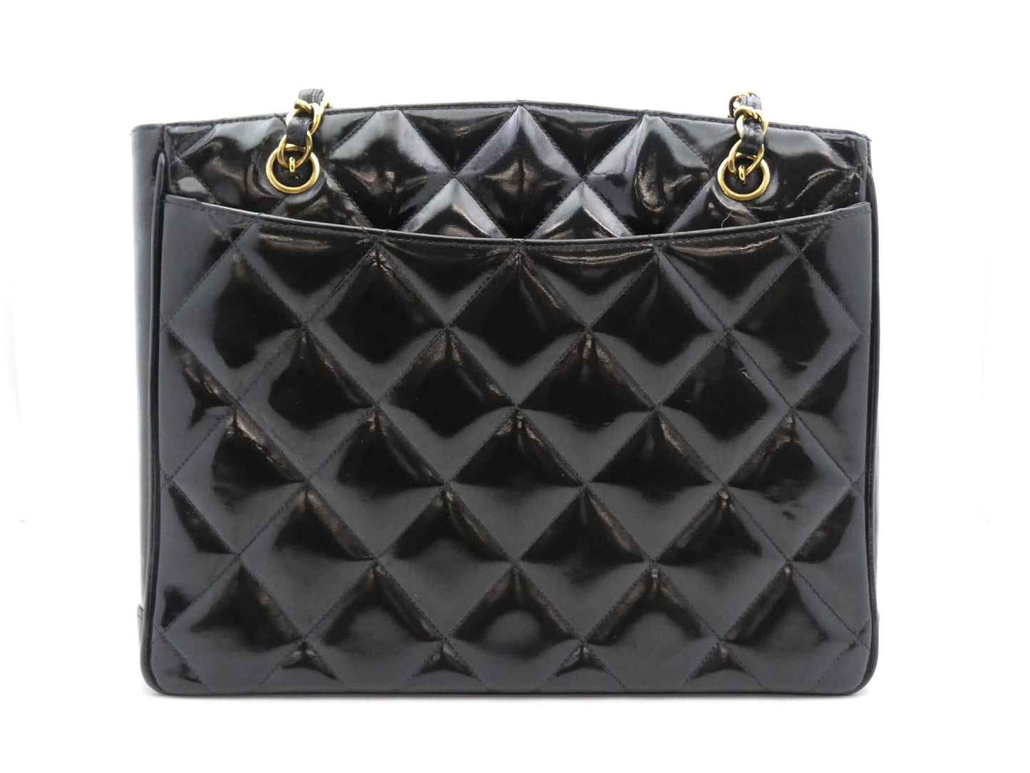 CHANEL Matelasse Matelasse Enamel Coco Mark Chain Tote Bag