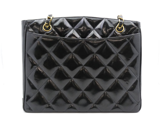 CHANEL Matelasse Matelasse Enamel Coco Mark Chain Tote Bag