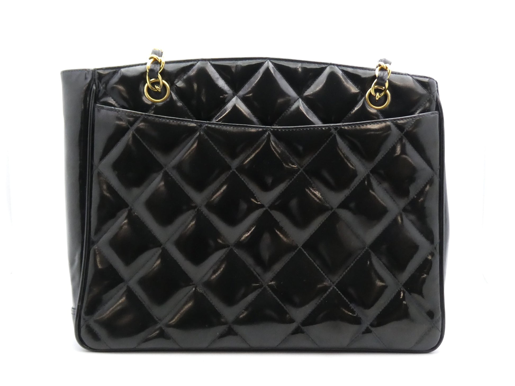 CHANEL Matelasse Matelasse Enamel Coco Mark Chain Tote Bag