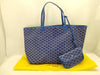 GOYARD GOYARD Saint Louis GM Large Tote Bag, Blue PVC with Pouch