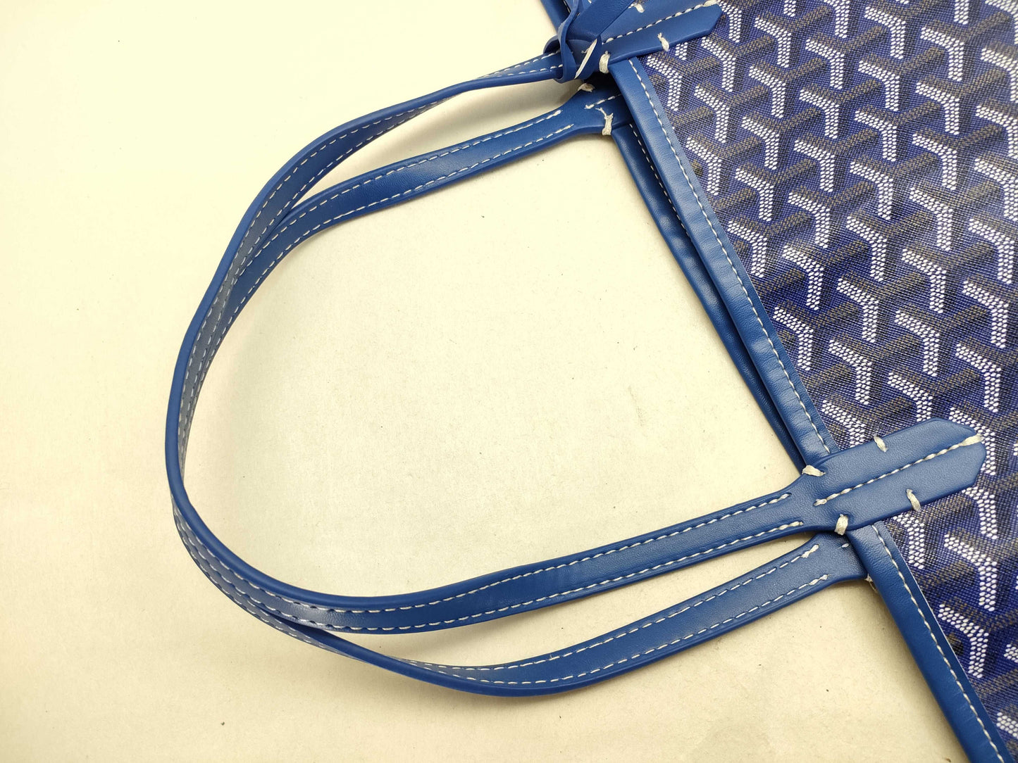 GOYARD GOYARD Saint Louis GM Large Tote Bag, Blue PVC with Pouch