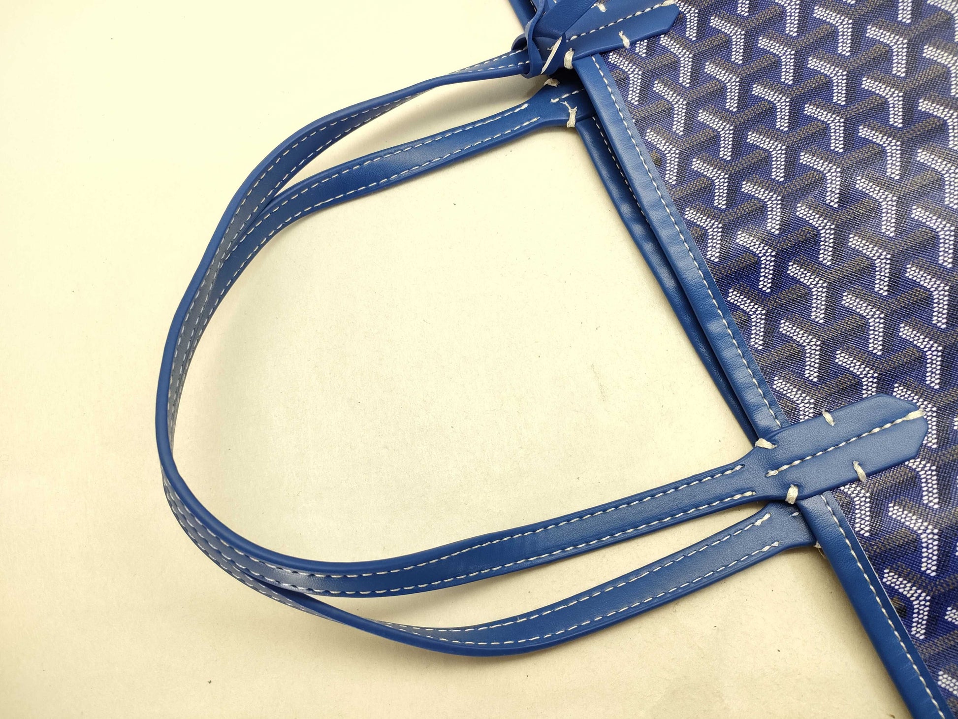 GOYARD GOYARD Saint Louis GM Large Tote Bag, Blue PVC with Pouch