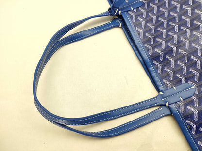 GOYARD GOYARD Saint Louis GM Large Tote Bag, Blue PVC with Pouch