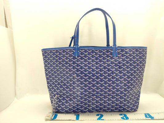 GOYARD GOYARD Saint Louis GM Large Tote Bag, Blue PVC with Pouch
