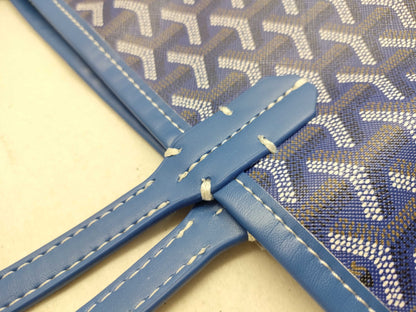 GOYARD GOYARD Saint Louis GM Large Tote Bag, Blue PVC with Pouch