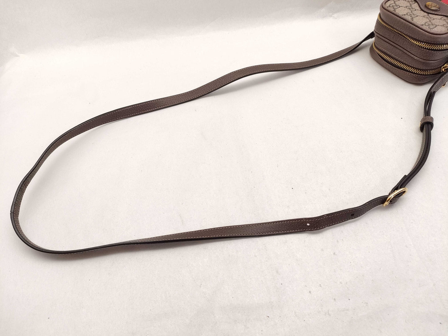 GUCCI GG Supreme Ophidia Shoulder Bag 546595 GG Supreme Canvas and Leather Shoulder Bag