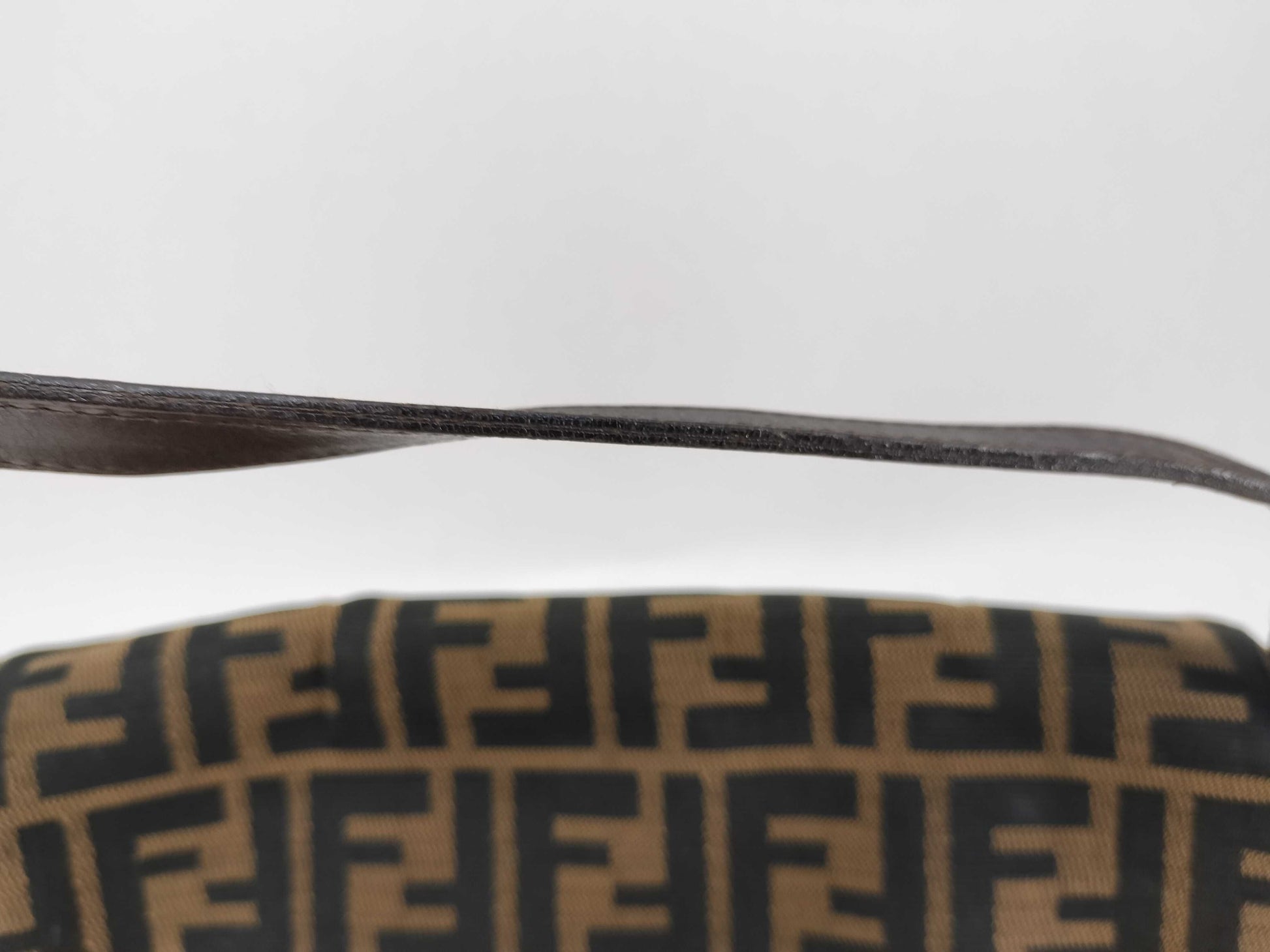 FENDI Mamma Bucket Shoulder Bag, Zucca Pattern, Brown Canvas Shoulder Bag