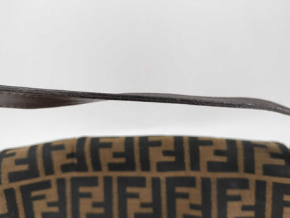 FENDI Mamma Bucket Shoulder Bag, Zucca Pattern, Brown Canvas Shoulder Bag