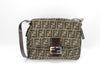 FENDI Mamma Bucket Shoulder Bag in Brown Canvas with Zucca Pattern