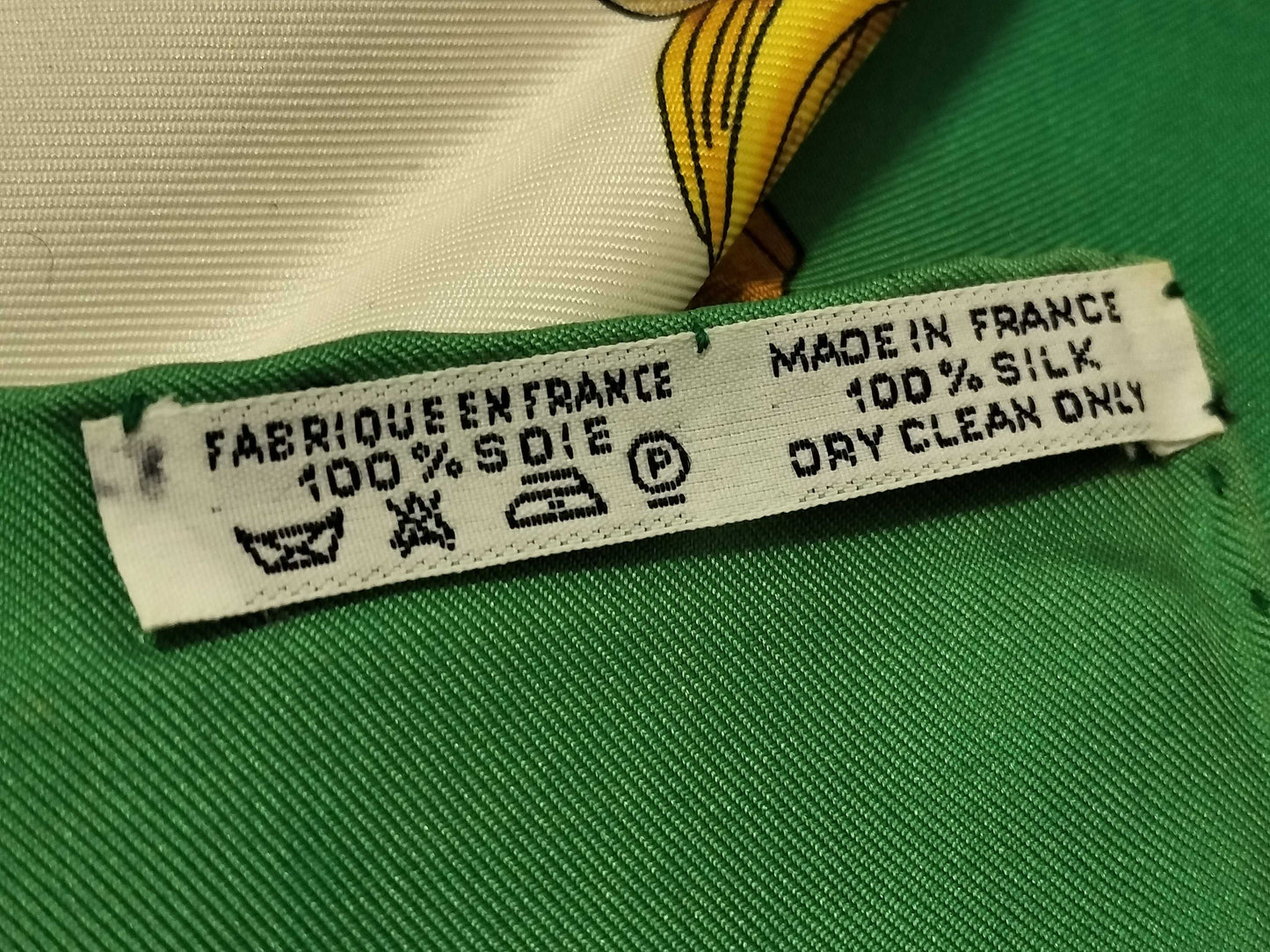 HERMES Carre HERMES Carre 90 Green Silk Scarf Other Accessories