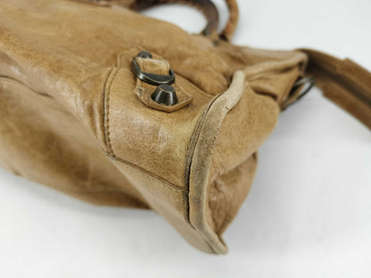 BALENCIAGA The City Brown 115798 2-way Editor's Bag Handbag