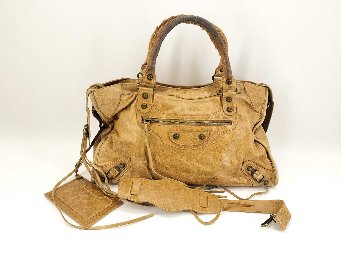 BALENCIAGA The City Brown 115798 2-way Editor's Bag Handbag