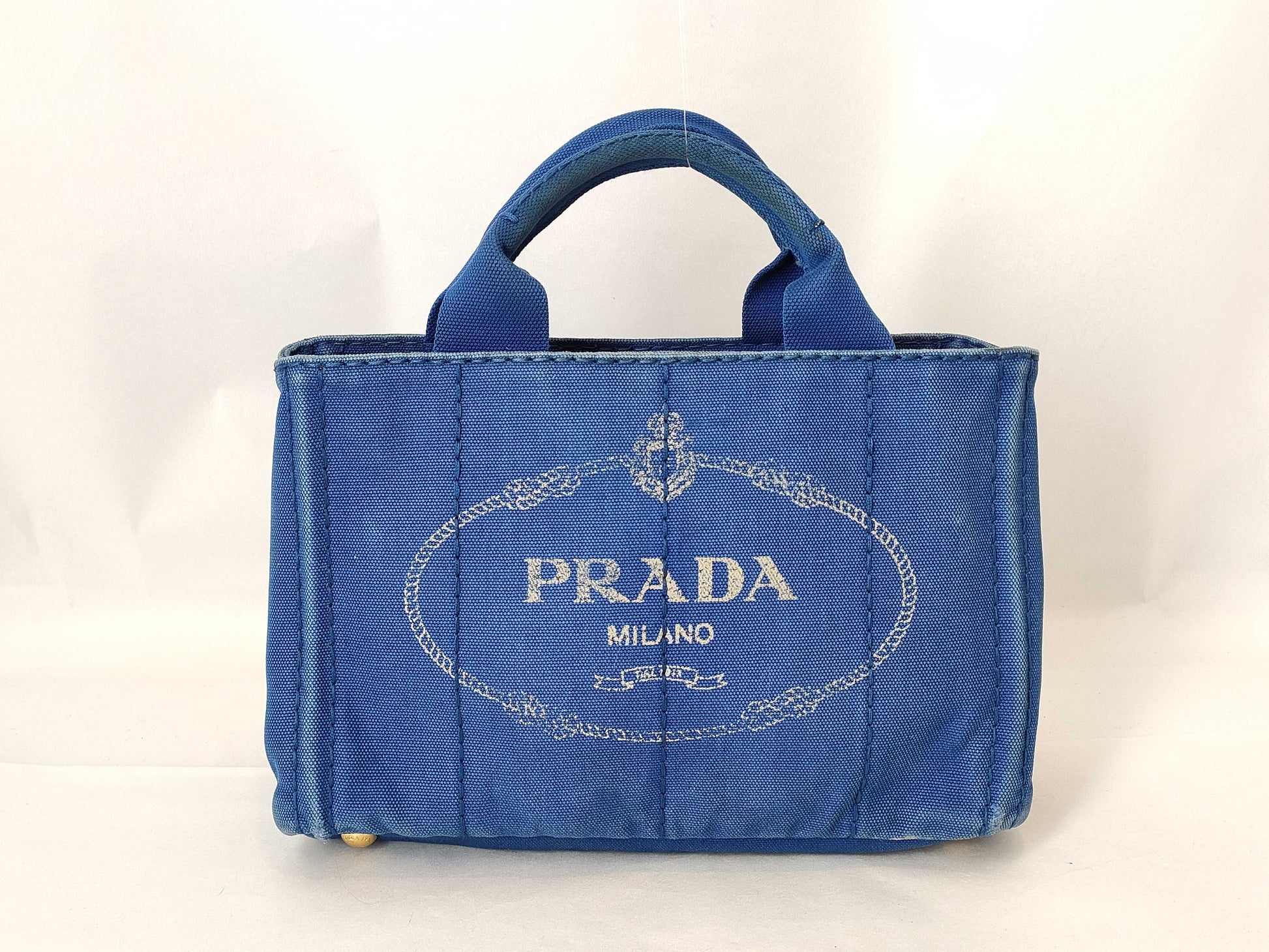 PRADA Prada Canapa Handbag Blue Handbag