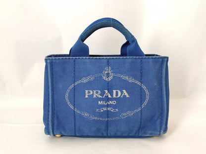 PRADA Prada Canapa Handbag Blue Handbag