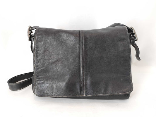 COACH Shoulder Bag Leather Black Shoulder Bag