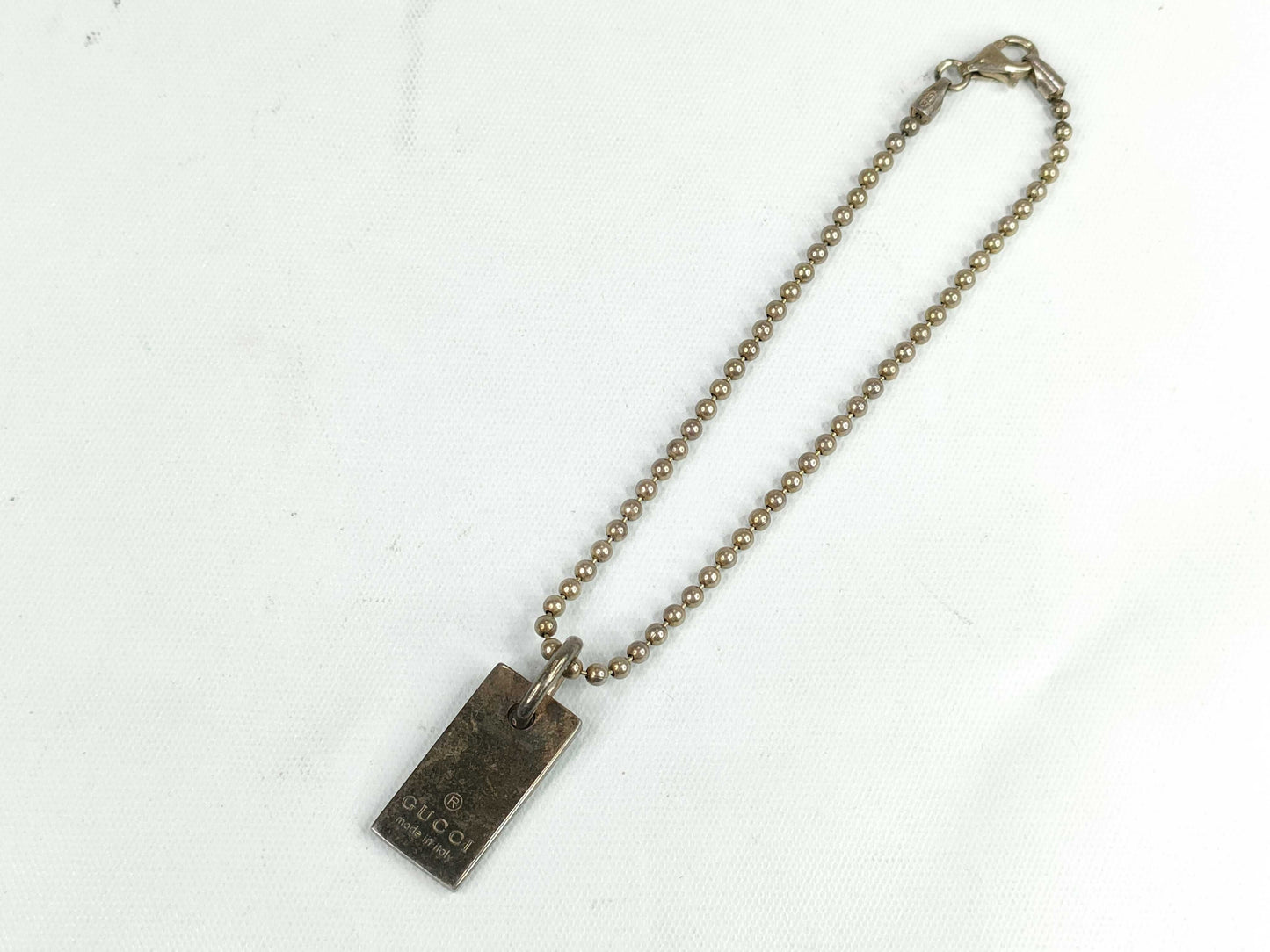 GUCCI Gucci Plate Ball Chain Keychain 925 B Key Case/Keychain