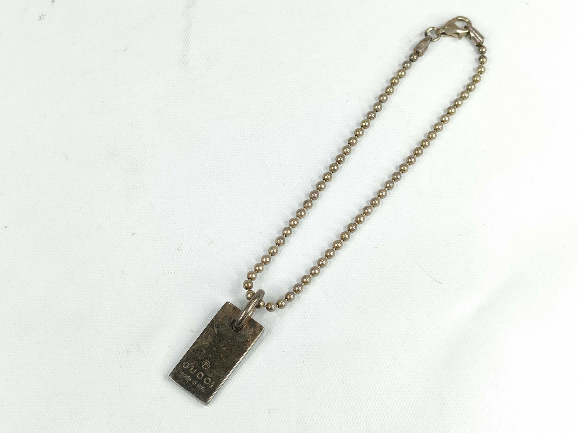 GUCCI Gucci Plate Ball Chain Keychain 925 B Key Case/Keychain