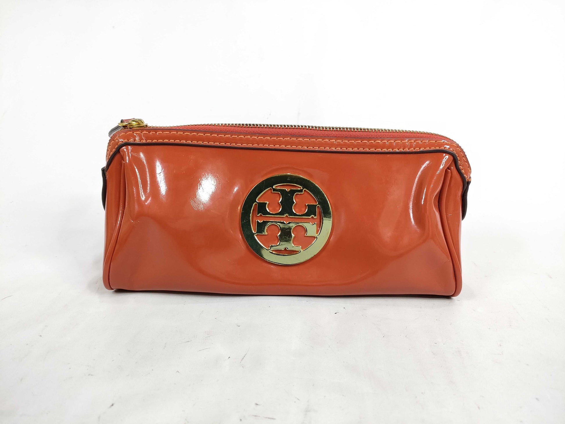 Tory Burch Patent Pouch Orange Pouch