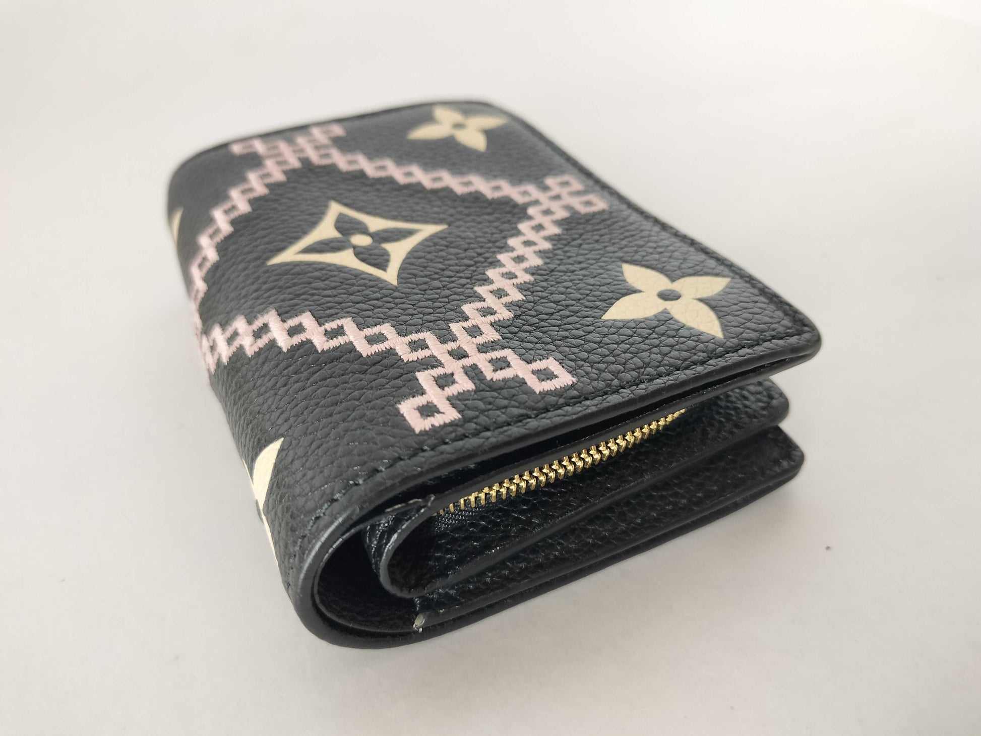 LOUIS VUITTON Monogram Empreinte Louis Vuitton Claire Broderie Monogram Empreinte M81139 RFID Wallet