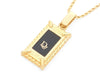 Dior Christian Dior Gold & Black Pendant Necklace with Logo and Plate Design, Made in GEARMANY Engraving, 11g